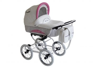 Poussette TRIO style Rétro avec nacelle en osier Modèle Scarlett