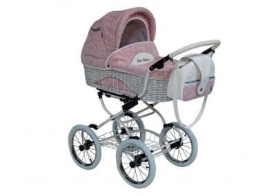 Poussette TRIO style Rétro avec nacelle en osier Modèle Scarlett