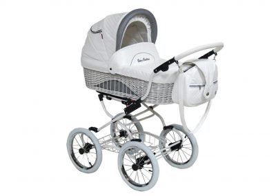 Poussette TRIO style Rétro avec nacelle en osier Modèle Scarlett