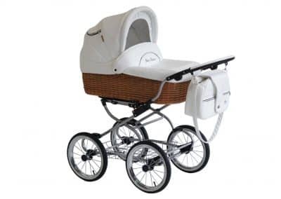Poussette TRIO style Rétro avec nacelle en osier Modèle Scarlett