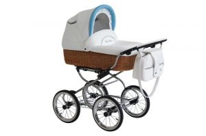 Poussette TRIO style Rétro avec nacelle en osier Modèle Scarlett