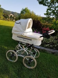 poussette vintage rétro couler creme cream, siege auto cosy, hamac, nacelle retro, poussette pour bebe unique, poussette classique complete