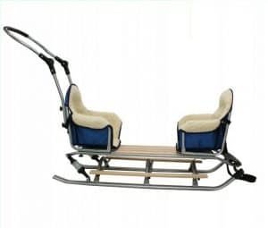 luge 2 places pour les enfants , luge double pour jumeaux,luge jumeaux avec sieges modulables en laine