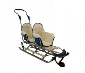 luge 2 places pour les enfants , luge double pour jumeaux,luge jumeaux avec sieges modulables en laine