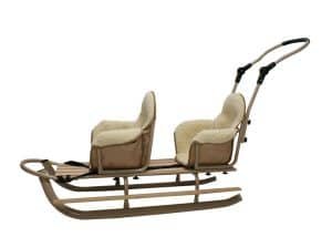 luge 2 places pour les enfants , luge double pour jumeaux,luge jumeaux avec sieges modulables en laine