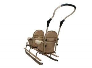 luge 2 places pour les enfants , luge double pour jumeaux,luge jumeaux avec sieges modulables en laine