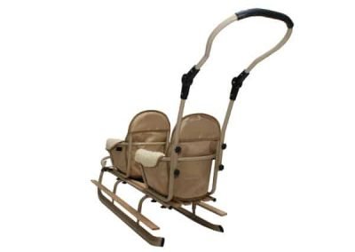 luge 2 places pour les enfants , luge double pour jumeaux,luge jumeaux avec sieges modulables en laine
