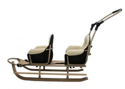 luge 2 places pour les enfants , luge double pour jumeaux,luge jumeaux avec sieges modulables en laine