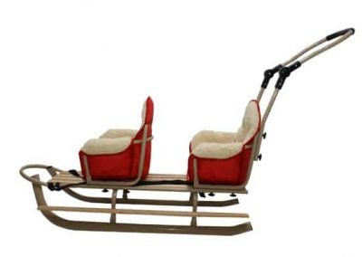luge 2 places pour les enfants , luge double pour jumeaux,luge jumeaux avec sieges modulables en laine
