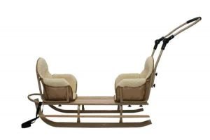 luge 2 places pour les enfants , luge double pour jumeaux,luge jumeaux avec sieges modulables en laine