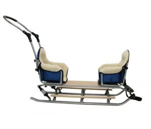 luge 2 places pour les enfants , luge double pour jumeaux,luge jumeaux avec sieges modulables en laine