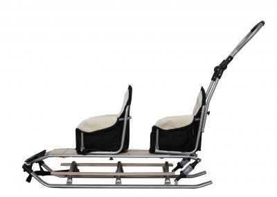 luge 2 places pour les enfants , luge double pour jumeaux,luge jumeaux avec sieges modulables en laine