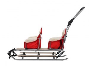 luge 2 places pour les enfants , luge double pour jumeaux,luge jumeaux avec sieges modulables en laine