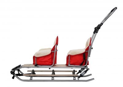 luge 2 places pour les enfants , luge double pour jumeaux,luge jumeaux avec sieges modulables en laine