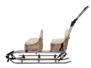 luge 2 places pour les enfants , luge double pour jumeaux,luge jumeaux avec sieges modulables en laine