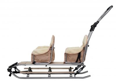 luge 2 places pour les enfants , luge double pour jumeaux,luge jumeaux avec sieges modulables en laine