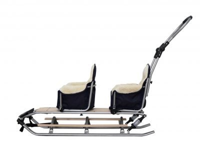 luge 2 places pour les enfants , luge double pour jumeaux,luge jumeaux avec sieges modulables en laine