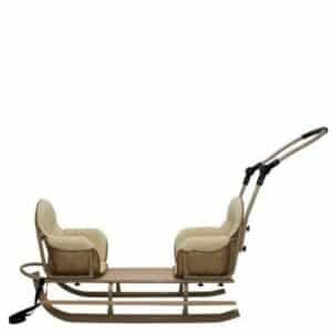 luge enfant 2 places assise en laine couleur beige