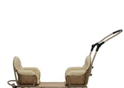 luge enfant 2 places assise en laine couleur beige