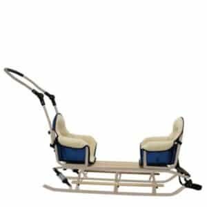 luge poussette avec 2 sieges double, chassis sport avec amortiseur, poignee inclinable