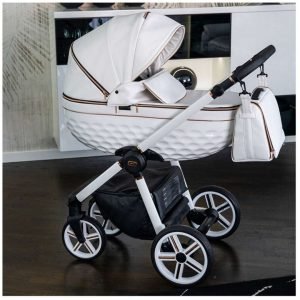 Poussette urbaine trio 3-en-1 avec nacelle 3D et siège réversible – Design exclusif fabriqué en Europe. Finitions en aluminium brossé et tissu respirant, compatible naissance à 4 ans