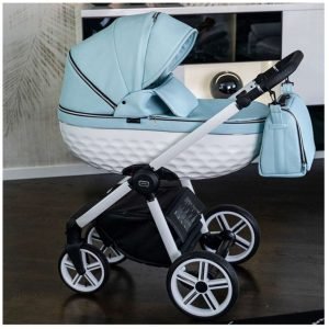 Poussette urbaine trio 3-en-1 avec nacelle 3D – Design exclusif fabriqué en Europe. Finitions haut de gamme pour modularité (poussette, nacelle, cosy) et confort en ville