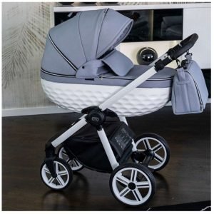 Poussette urbaine trio 3-en-1 avec nacelle 3D – Design exclusif fabriqué en Europe. Finitions haut de gamme pour modularité (poussette, nacelle, cosy) et confort en ville