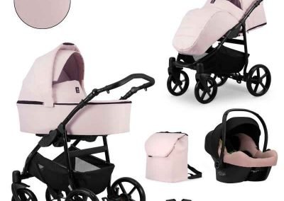 poussette Mata Kunert trio 3 en 1 couleur rose