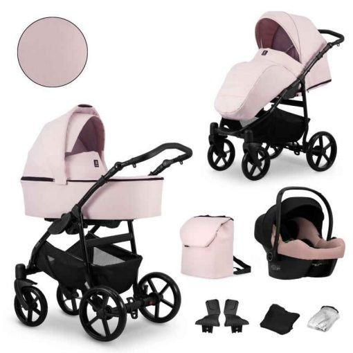 poussette Mata Kunert trio 3 en 1 couleur rose