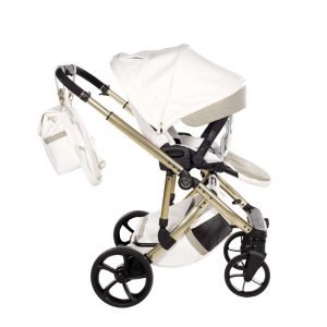 Poussette Junama TERMO ECO Glitter V3, Couleur 03 BLANC + OR