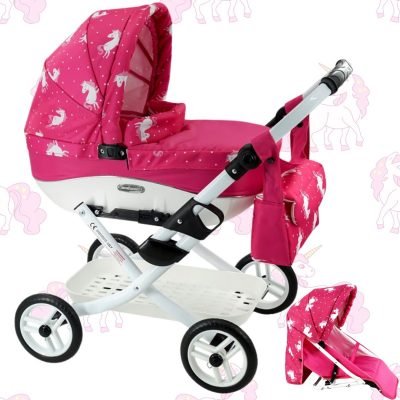 Poussette poupée vintage licorne