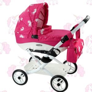 Poussette poupée rose hamac nacelle accessoires couverture, coussin