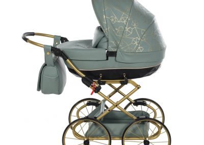 Poussette poupee Junama Mini heart couleur verte Poussette poupee exclusive haute de gamme cadeau enfant, cadeau noel, cadeau fille 6 ans