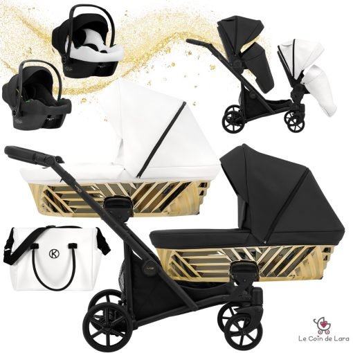 Kunert Ivento Glam DUO, poussette double jumeaux personnalisable choisir les couleurs de modules. blanc noir cosy hamac nacelle ivento glam duo