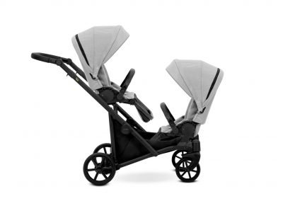 Poussette double jumeaux. Trio 3 en 1 avec 2 x nacelles, 2 x hamac, 2 x cosy. Pack complet