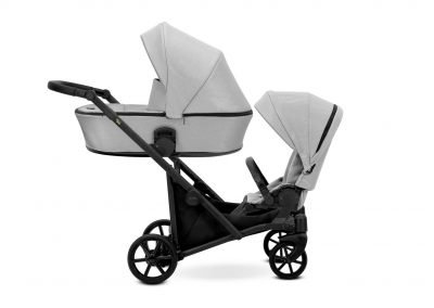 Poussette double jumeaux. Trio 3 en 1 avec 2 x nacelles, 2 x hamac, 2 x cosy. Pack complet