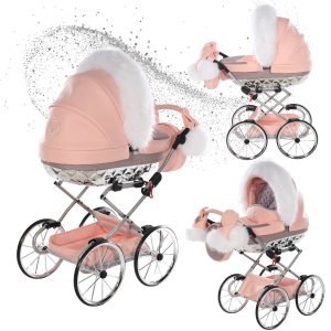 Poussette poupee Junama Mini Hand craft Glitter. Poussette poupee exclusive haute de gamme