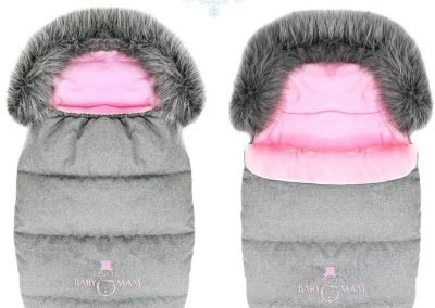 sac de couchage, chancelière bébé couleur rose et gris
