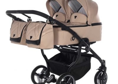 Poussette Jumeaux Double Junama DUO V3 couleur beige en tissu