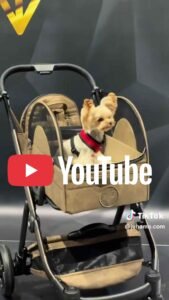 poussette pour les chiens avec nacelle, siege certifie pour transport de animaux en voiture