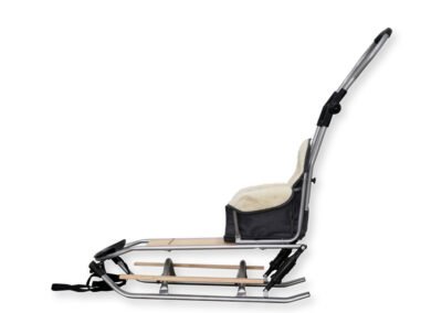 Luge enfant avec assise en laine et suspensions – coloris gris