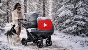 Poussette jumeaux robuste et chic – idéale en hiver comme en été