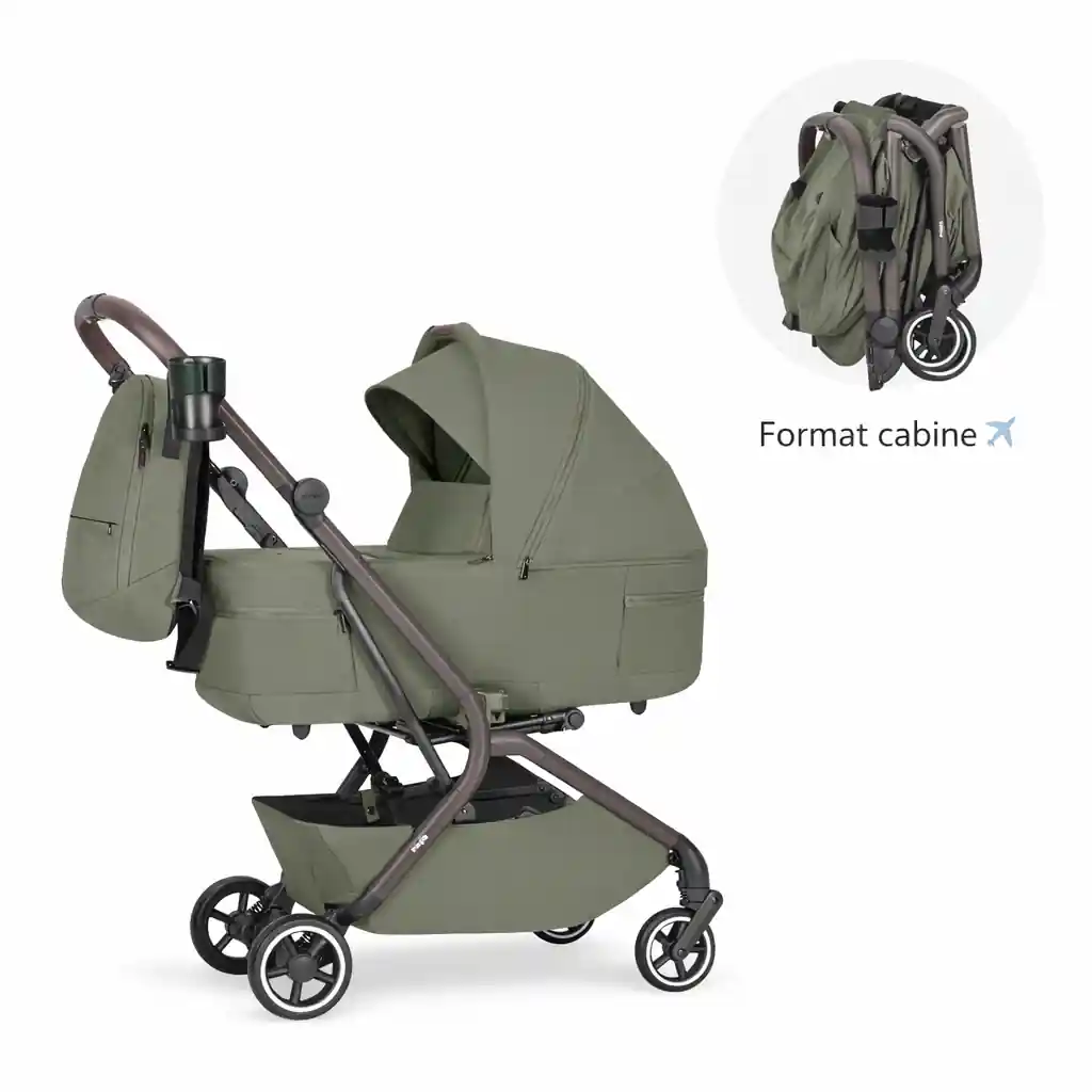 Poussette Carrello Magia avec nacelle pliable format bagage cabine avion